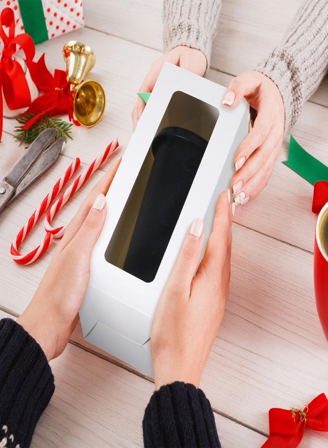 ReliThick 24 Pcs Tumbler Gift Box Tumbler Boxes with Window, White Gift Box for 16-24oz Tumblers Water Bottle Boxes for Gifts Wrapping Packaging - Image 5